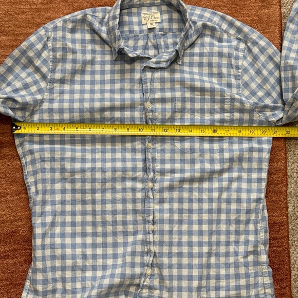 J Crew Slim Fit Blue Gingham Casual Shirt - Size Medium - Picture 4 of 6